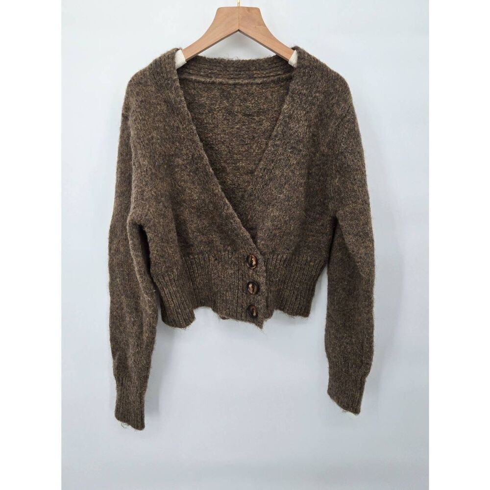 Commense Cardigan The Next Morning Size Large Brown Cropped